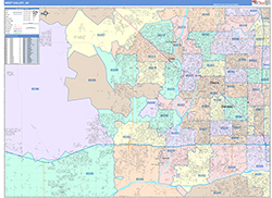 West Valley Metro Area Wall Map Color Cast Style 2026